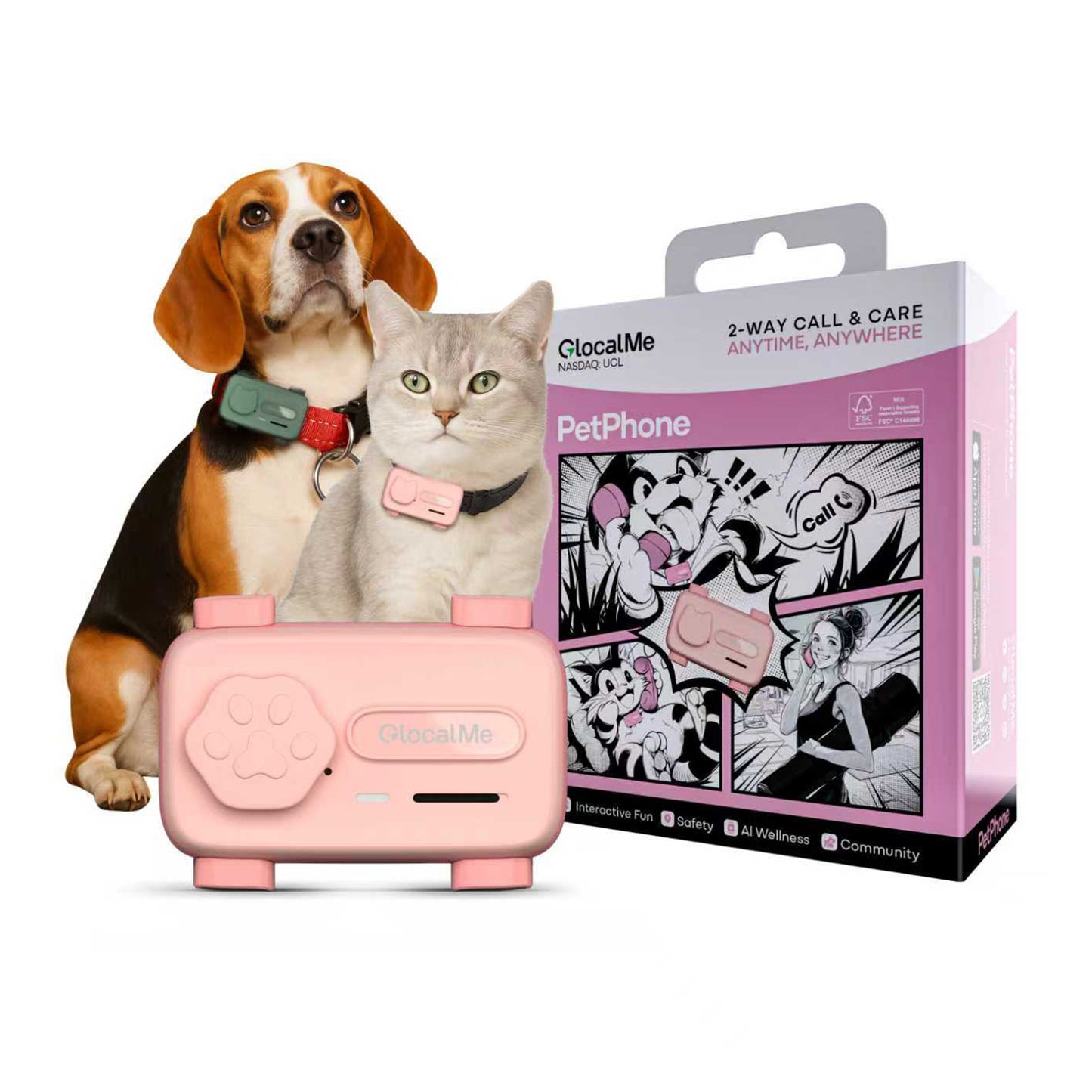 GlocalMe T20 PetPhone 新登場!犬猫用 GPSトラッカー