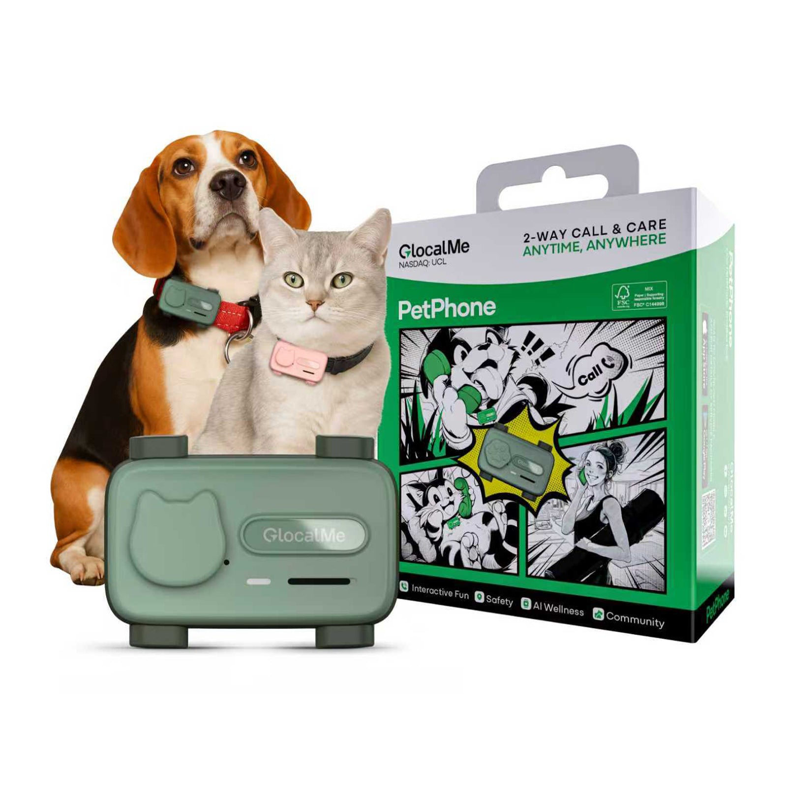 【新品】GlocalMe ペットフォン GPS 健康アラート ペット用 犬 猫 GlocalMe PetPhone 新登場！犬猫用 GPSトラッカー – GlocalMe