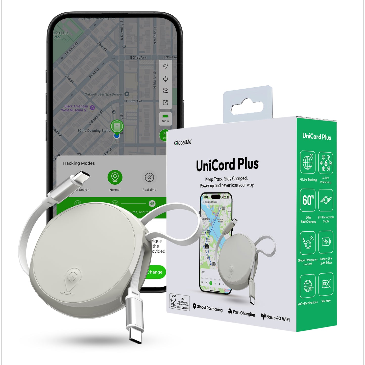 【2026年新商品】GlocalMe UniCord Plus 3-in-1 車両用ユニバーサルトラッカー