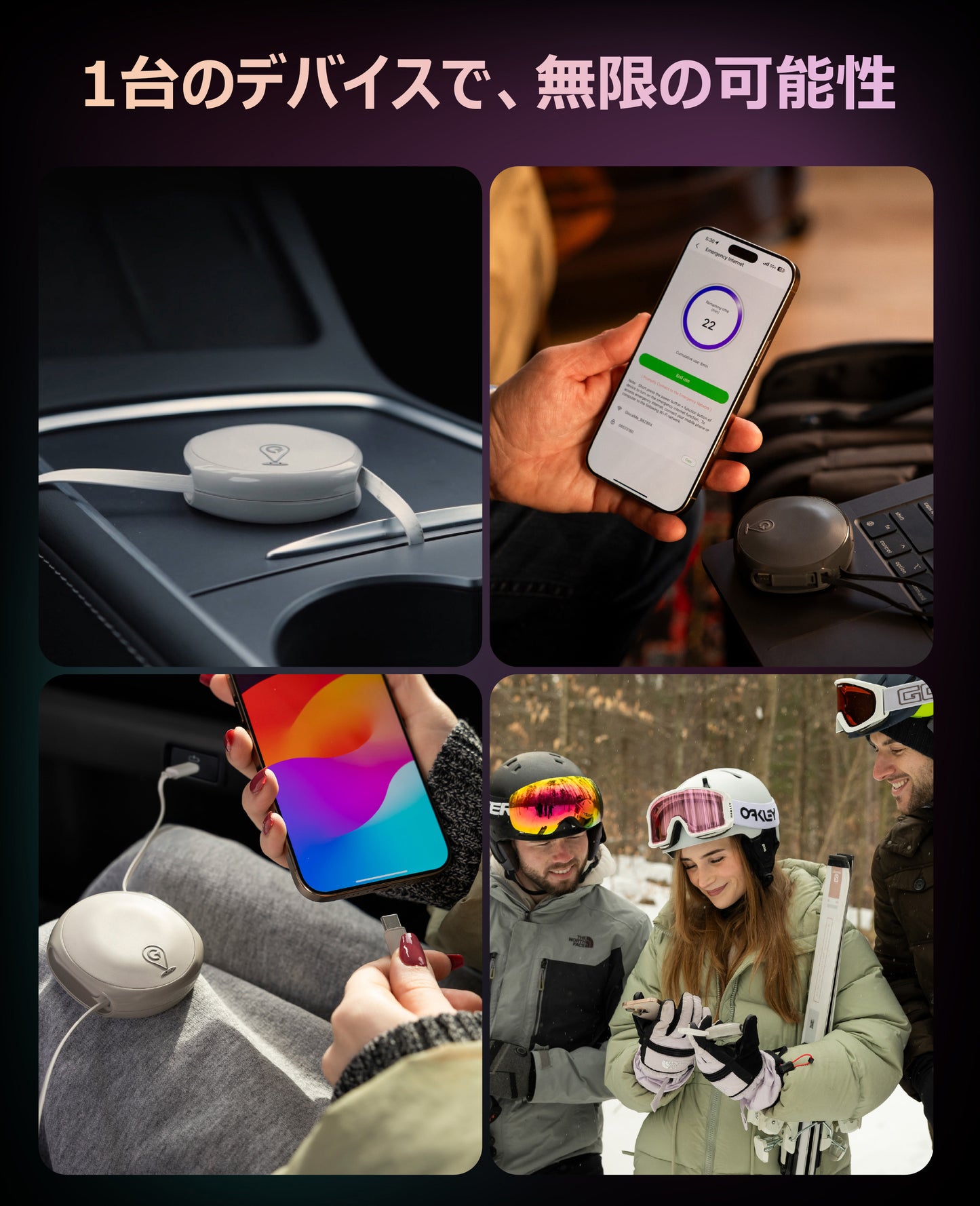 【2026年新商品】GlocalMe UniCord Plus 3-in-1 車両用ユニバーサルトラッカー