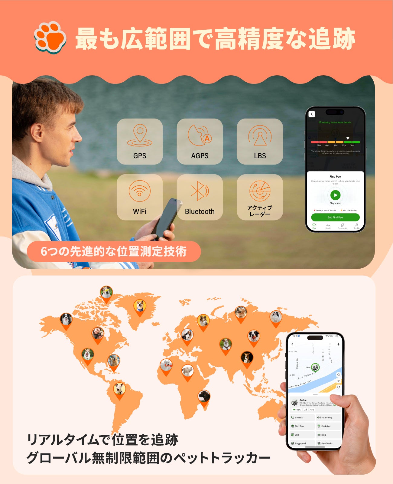 GlocalMe PetPhone 【予約販売中】犬猫用 GPSトラッカー