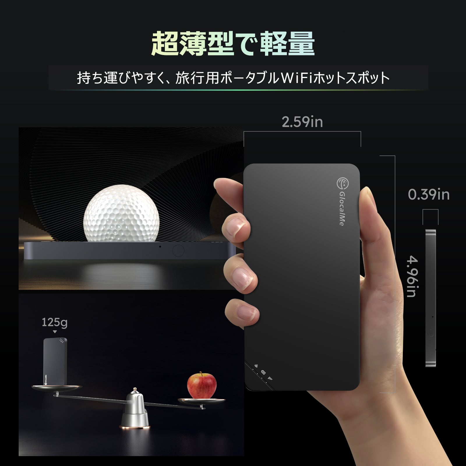 GlocalMe U3 モバイル WiFi ルーター SIMフリー グローバルデータ