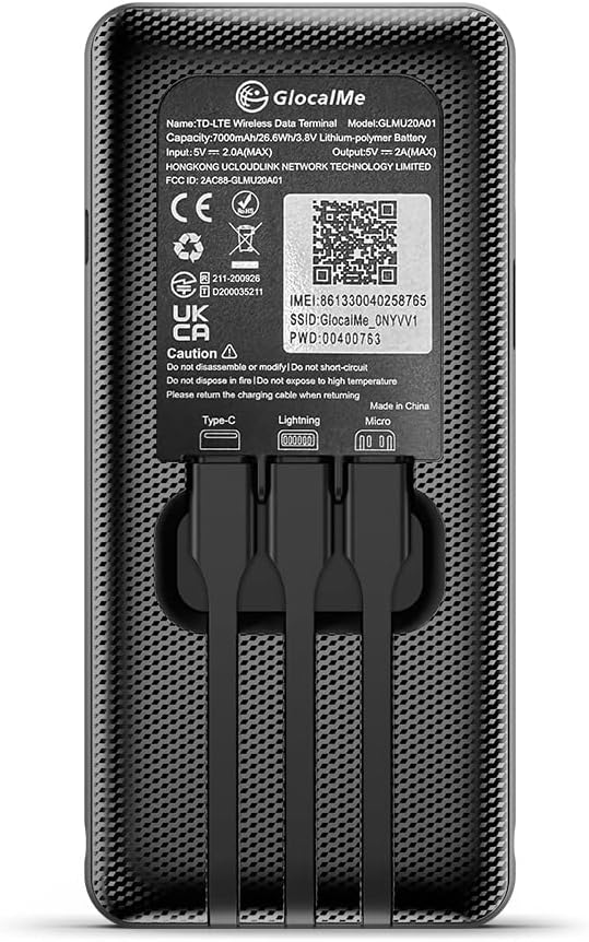 【数量限定】GlocalMe TriForce 大容量7000mAh モバイルバッテリー搭載