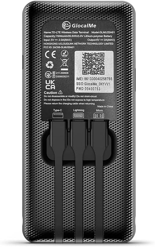 【数量限定】GlocalMe TriForce 大容量7000mAh モバイルバッテリー搭載